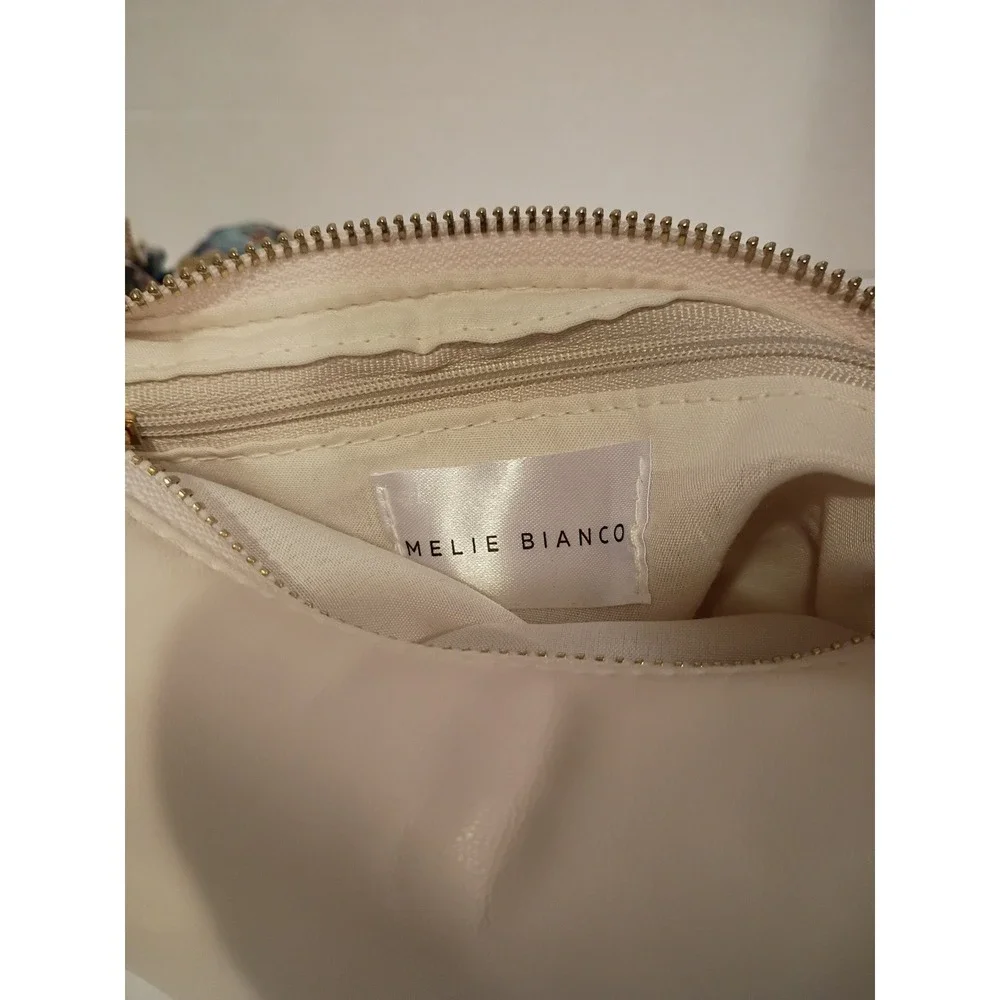 Melie Bianco Ivory Vegan Leather Knotted Hobo‎ Bag Cream Slouchy Handbag